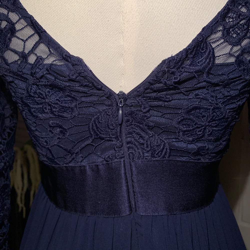 Navy Blue 3/4 Sleeve Maxi Dress - Picture 4 of 7
